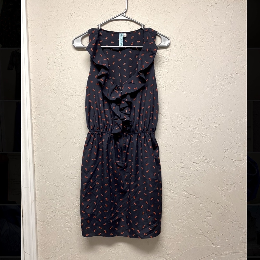 Alna Be dress navy blue ruffles sz s women’s